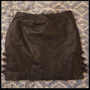 Wilson’s Leather Black Goth Moto Minskirt